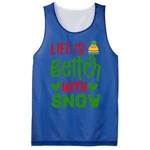 Life Is Better With Snow Gift Mesh Reversible Basketball Jersey Tank