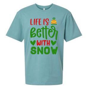 Life Is Better With Snow Gift Sueded Cloud Jersey T-Shirt