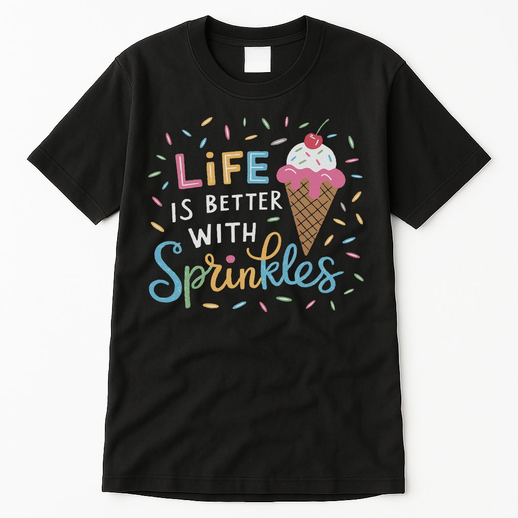 Life Is Better With Sprinkles Ice Cream Sweet Treats Tall T-Shirt