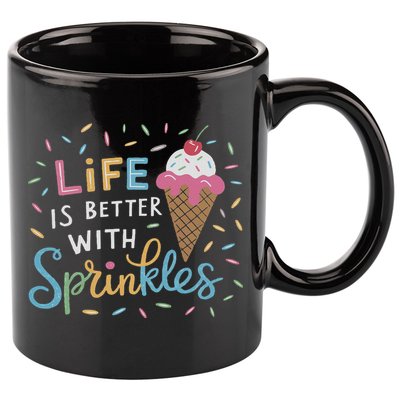 Life Is Better With Sprinkles Ice Cream Sweet Treats 11oz C Handle Ceramic Mug