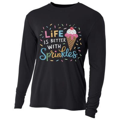 Life Is Better With Sprinkles Ice Cream Sweet Treats Cooling Performance Long Sleeve Crew