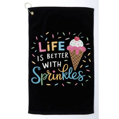 Life Is Better With Sprinkles Ice Cream Sweet Treats Golf Towel