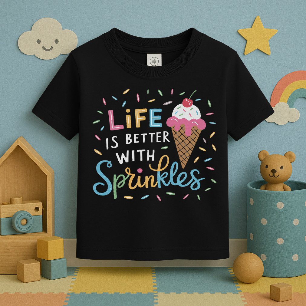 Life Is Better With Sprinkles Ice Cream Sweet Treats Toddler T-Shirt