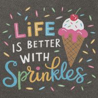 Life Is Better With Sprinkles Ice Cream Sweet Treats Cotton Canvas Backpack
