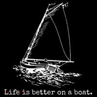 Life Is Better On A Boat Sailboat Sketch Cool Sailing Gifts Stripe Pom Pom Beanie