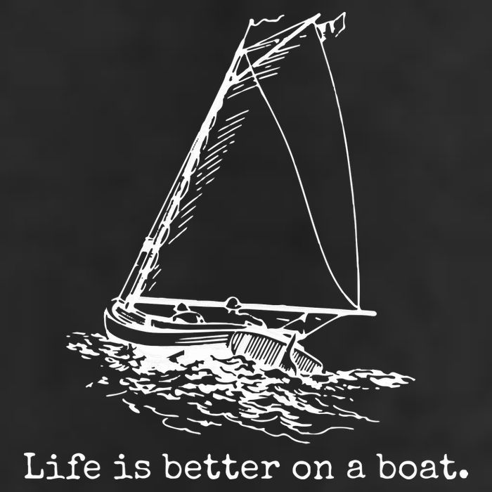 Life Is Better On A Boat Sailboat Sketch Cool Sailing Gifts Garment-Dyed Fleece Hoodie