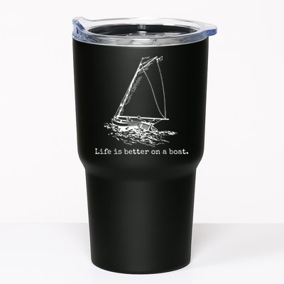 Life Is Better On A Boat Sailboat Sketch Cool Sailing Gifts Tumbler