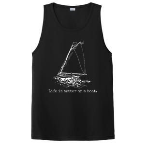 Life Is Better On A Boat Sailboat Sketch Cool Sailing Gifts PosiCharge Competitor Tank