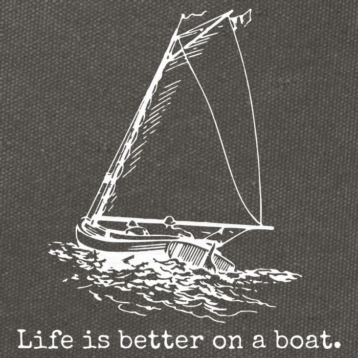 Life Is Better On A Boat Sailboat Sketch Cool Sailing Gifts Cotton Canvas Backpack