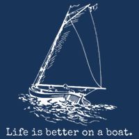 Life Is Better On A Boat Sailboat Sketch Cool Sailing Gifts Sustainable Bucket Hat