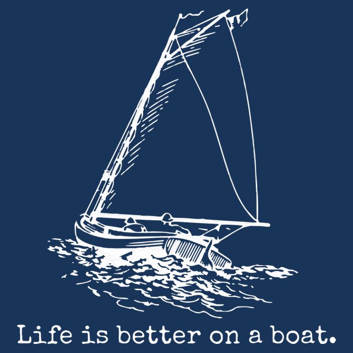 Life Is Better On A Boat Sailboat Sketch Cool Sailing Gifts Sustainable Bucket Hat