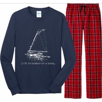 Life Is Better On A Boat Sailboat Sketch Cool Sailing Gifts Long Sleeve Pajama Set