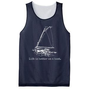 Life Is Better On A Boat Sailboat Sketch Cool Sailing Gifts Mesh Reversible Basketball Jersey Tank