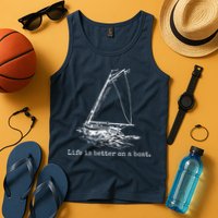 Life Is Better On A Boat Sailboat Sketch Cool Sailing Gifts Tank Top