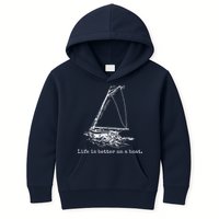 Life Is Better On A Boat Sailboat Sketch Cool Sailing Gifts Kids Hoodie