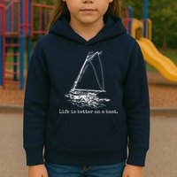 Life Is Better On A Boat Sailboat Sketch Cool Sailing Gifts Kids Hoodie