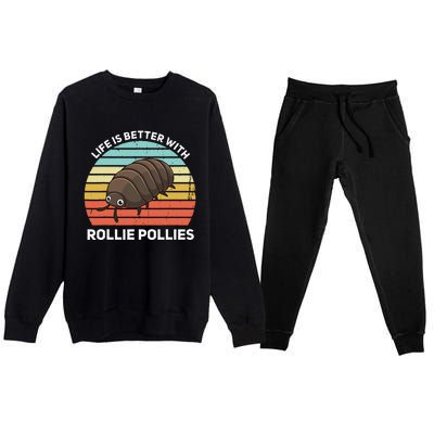 Life Is Better With Rollie Pollies Funny Entomologist Premium Crewneck Sweatsuit Set