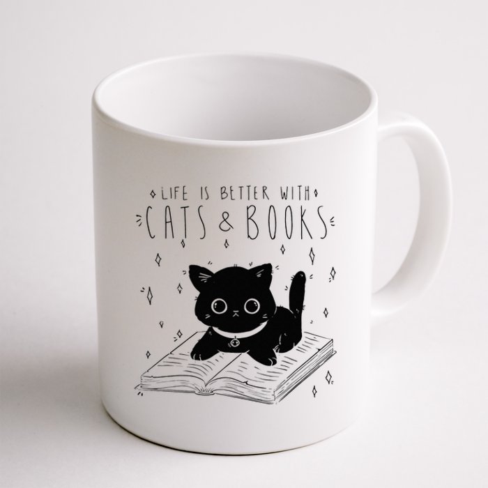 Life is better with Cats & Books Lover Book Nerd Librarian Coffee Mug