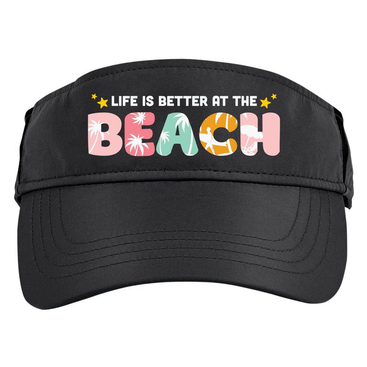 Life Is Better At The Beach Summer Tropical Adult Drive Performance Visor
