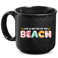 Life Is Better At The Beach Summer Tropical 15oz Campfire Ceramic Mug