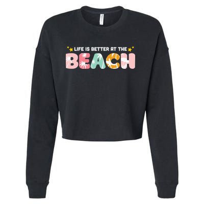 Life Is Better At The Beach Summer Tropical Cropped Pullover Crew