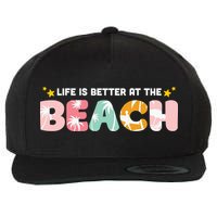 Life Is Better At The Beach Summer Tropical Wool Snapback Cap