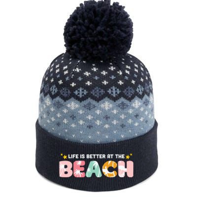 Life Is Better At The Beach Summer Tropical The Baniff Cuffed Pom Beanie