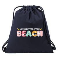 Life Is Better At The Beach Summer Tropical Drawstring Bag
