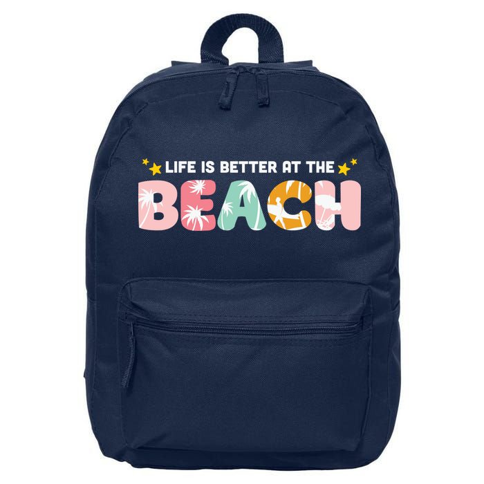 Life Is Better At The Beach Summer Tropical 16 in Basic Backpack