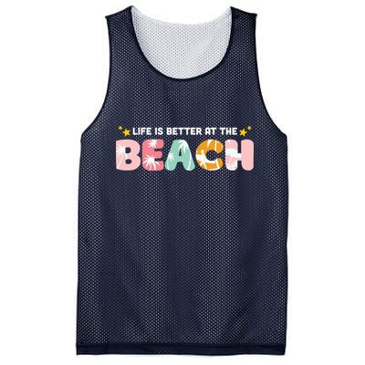 Life Is Better At The Beach Summer Tropical Mesh Reversible Basketball Jersey Tank