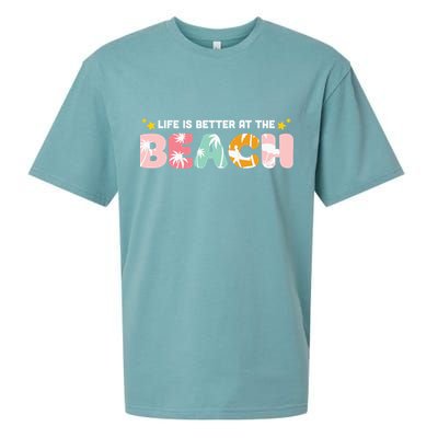 Life Is Better At The Beach Summer Tropical Sueded Cloud Jersey T-Shirt