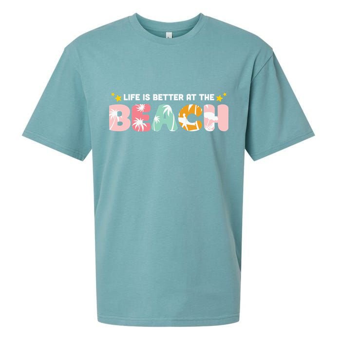 Life Is Better At The Beach Summer Tropical Sueded Cloud Jersey T-Shirt