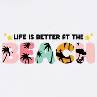 Life Is Better At The Beach Summer Tropical Garment-Dyed Sweatshirt