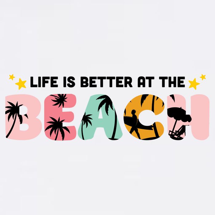 Life Is Better At The Beach Summer Tropical Garment-Dyed Sweatshirt
