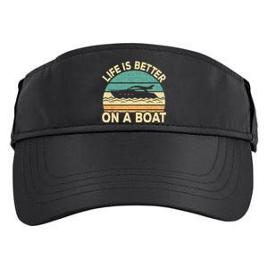 Life Is Better On A Boat Funny Retro Boating Captain Adult Drive Performance Visor