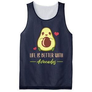 Life Is Better With Avocados Cute Avocado Lover Mesh Reversible Basketball Jersey Tank