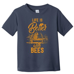 Life Is Better With Bees Animal Gift Idea Beekeeper Bee Toddler T-Shirt