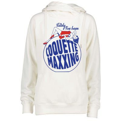 Lately I’Ve Been Coquette Maxxing Womens Funnel Neck Pullover Hood