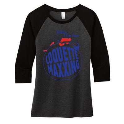 Lately I’Ve Been Coquette Maxxing Women's Tri-Blend 3/4-Sleeve Raglan Shirt