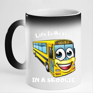 Life Is Better In A Skoolie Funny Skoolie 11oz Black Color Changing Mug