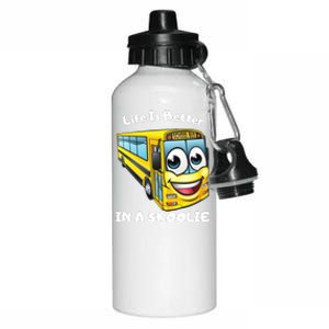 Life Is Better In A Skoolie Funny Skoolie Aluminum Water Bottle