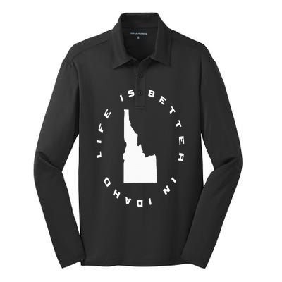 Life is Better in Idaho Silk Touch Performance Long Sleeve Polo