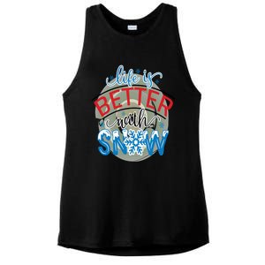 Life Is Better With Snow Gift Ladies PosiCharge Tri-Blend Wicking Tank