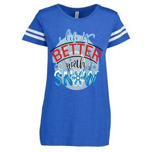 Life Is Better With Snow Gift Enza Ladies Jersey Football T-Shirt