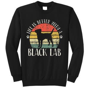 Life is Better with Labrador Retro Golden Black Lab Dad Mom Sweatshirt