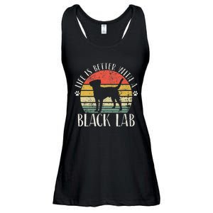 Life is Better with Labrador Retro Golden Black Lab Dad Mom Ladies Essential Flowy Tank