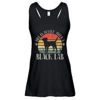 Life is Better with Labrador Retro Golden Black Lab Dad Mom Ladies Essential Flowy Tank