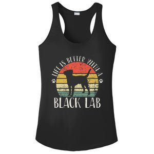 Life is Better with Labrador Retro Golden Black Lab Dad Mom Ladies PosiCharge Competitor Racerback Tank