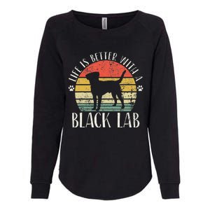 Life is Better with Labrador Retro Golden Black Lab Dad Mom Womens California Wash Sweatshirt