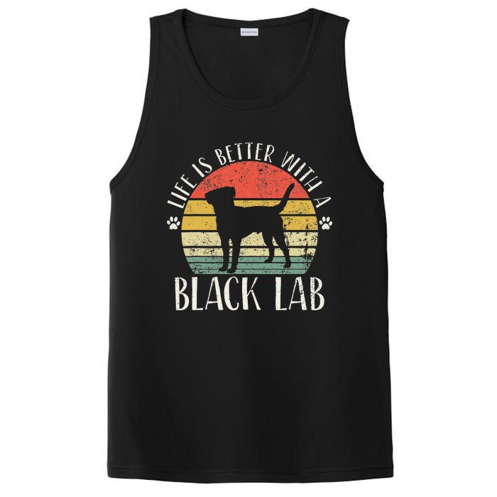 Life is Better with Labrador Retro Golden Black Lab Dad Mom PosiCharge Competitor Tank